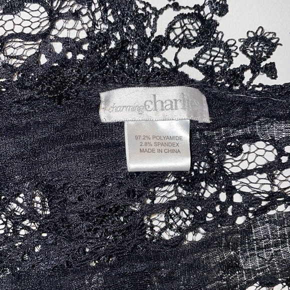 🔴4/$16: Black Lace Charming Charlie Scarf - Picture 2 of 4